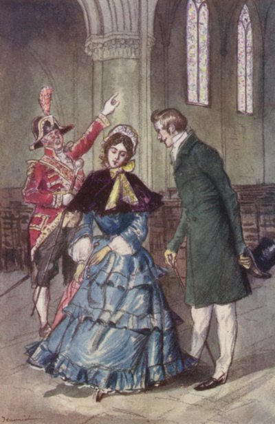 El bedel lo llamó, "¿Monsieur? ¡La aguja! ¡La aguja!" de Pierre Georges Jeanniot